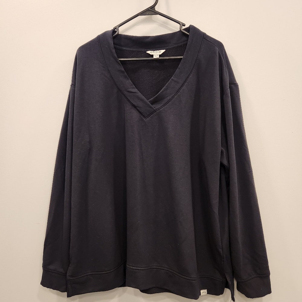 Orvis V Neck Soft Black Sweatshirt